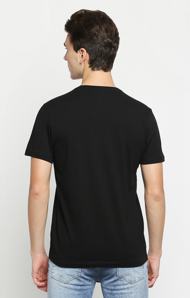 Spykar | Spykar Black Cotton Printed T-Shirts 4