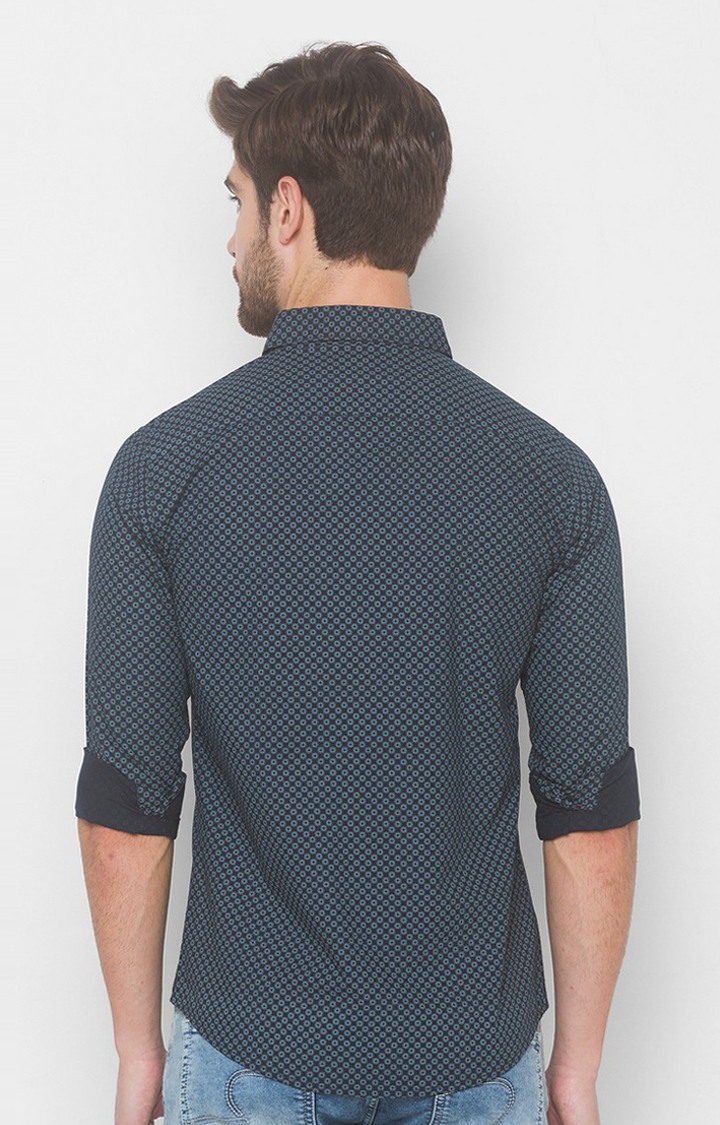 Men's Grey Cotton Printed Casual Shirts