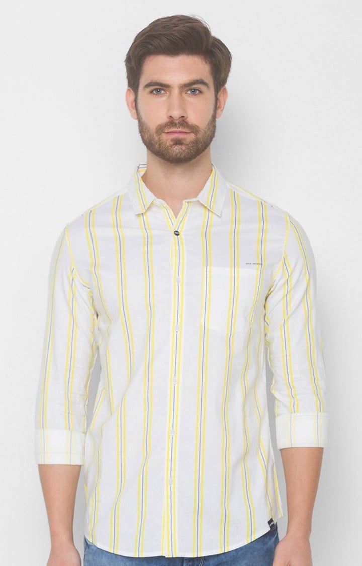 Spykar yellow shirt sale