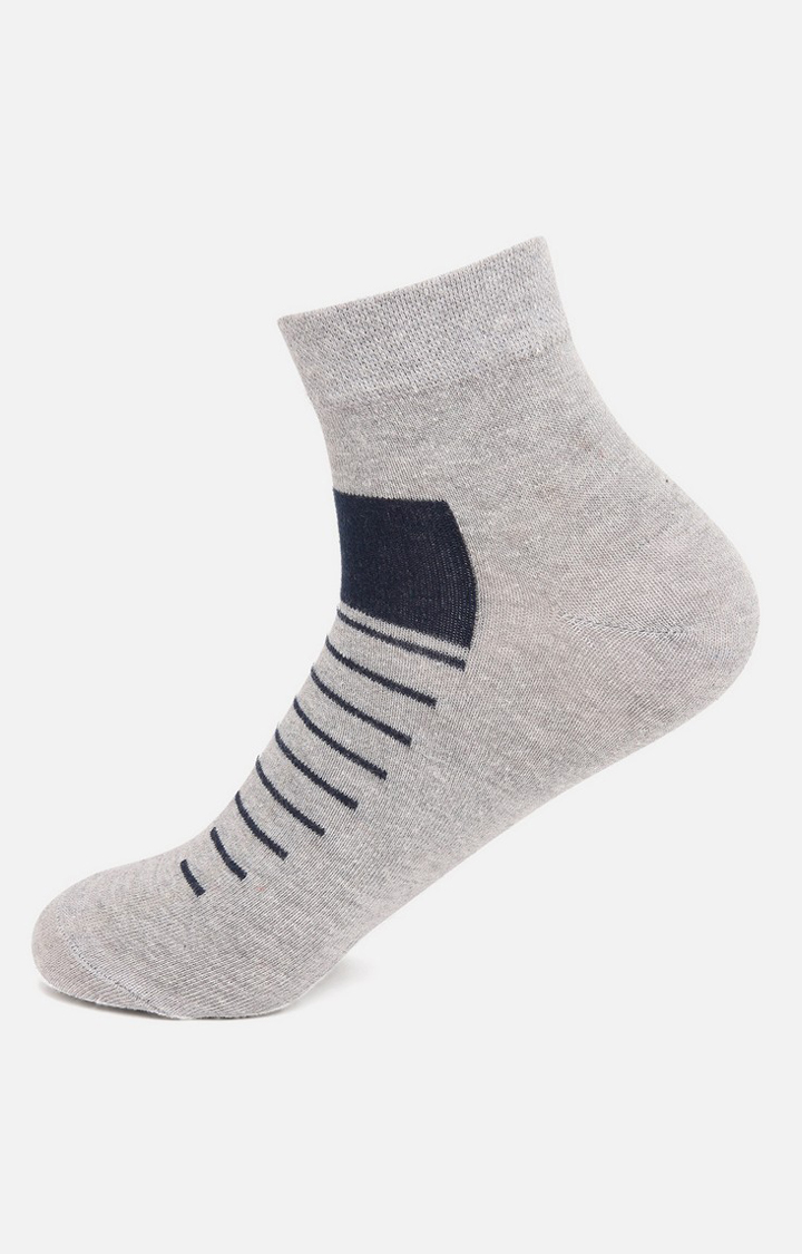 Underjeans By Spykar Men Grey Ankle Length (Non Terry) Single Pair Of Socks