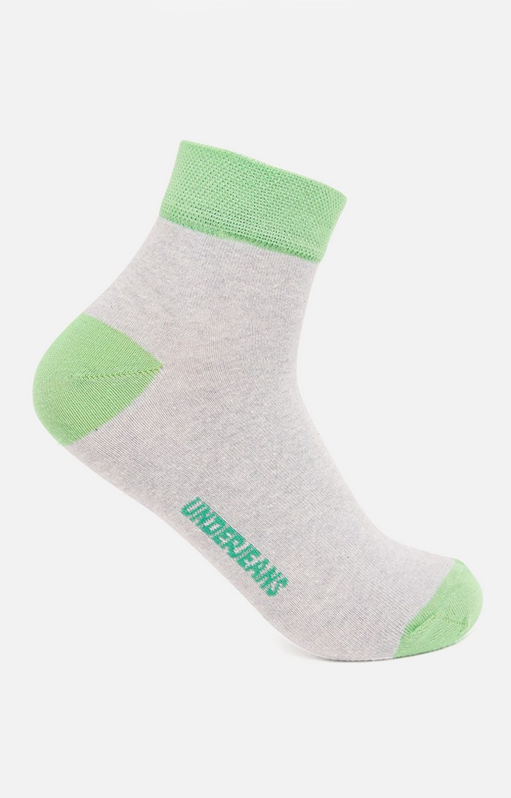 spykar | Underjeans By Spykar Men Grey/Green Ankle Length (Non Terry) Single Pair Of Socks 0