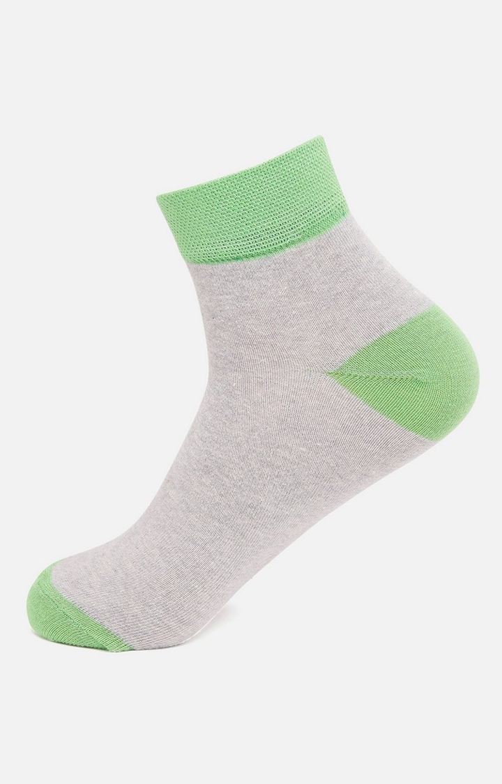 spykar | Underjeans By Spykar Men Grey/Green Ankle Length (Non Terry) Single Pair Of Socks 1