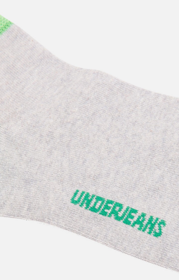 spykar | Underjeans By Spykar Men Grey/Green Ankle Length (Non Terry) Single Pair Of Socks 4