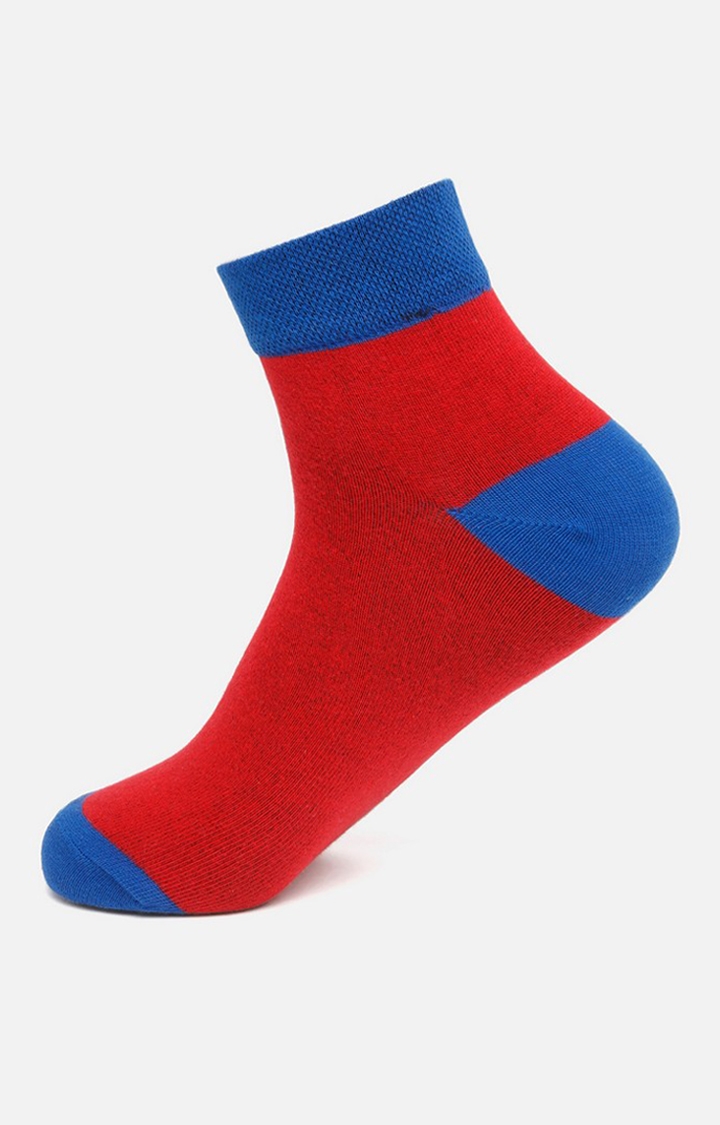 spykar | Underjeans By Spykar Men Red/Blue Ankle Length (Non Terry) Single Pair Of Socks 1