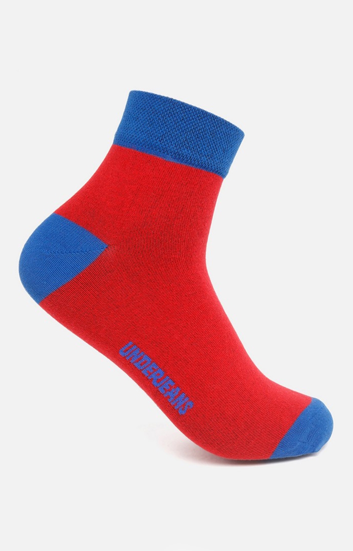 spykar | Underjeans By Spykar Men Red/Blue Ankle Length (Non Terry) Single Pair Of Socks 0