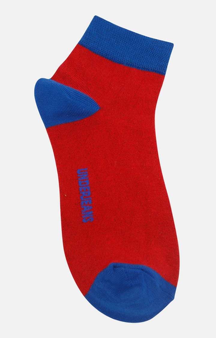 spykar | Underjeans By Spykar Men Red/Blue Ankle Length (Non Terry) Single Pair Of Socks 2