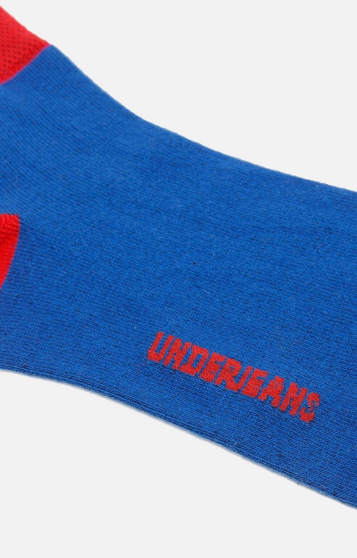 spykar | Underjeans By Spykar Men Blue/Red Ankle Length (Non Terry) Single Pair Of Socks 4