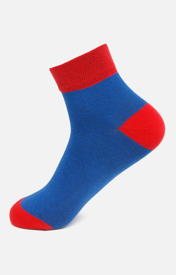 spykar | Underjeans By Spykar Men Blue/Red Ankle Length (Non Terry) Single Pair Of Socks 1