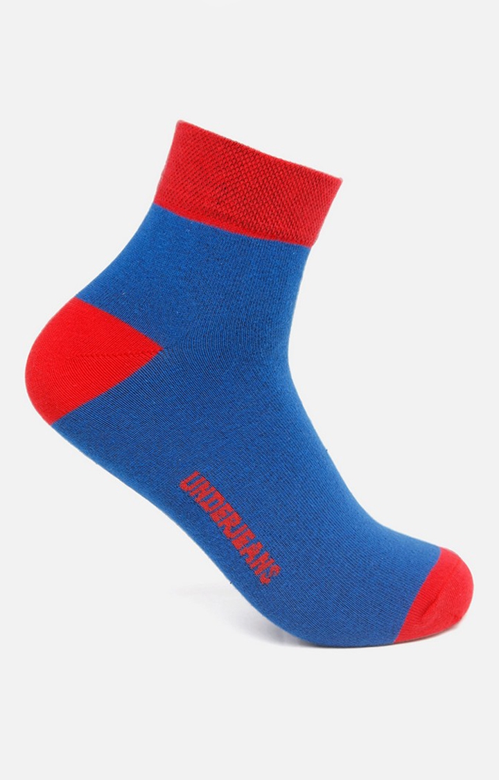 spykar | Underjeans By Spykar Men Blue/Red Ankle Length (Non Terry) Single Pair Of Socks 0