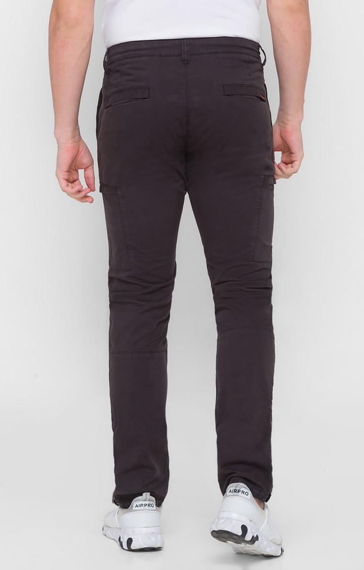 spykar | Men's Grey Cotton Solid Trousers 3