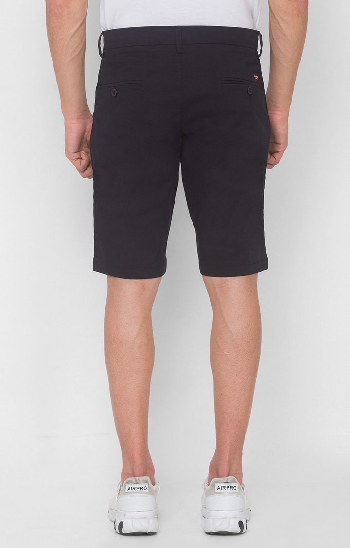 spykar | Men's Blue Cotton Solid Shorts 3
