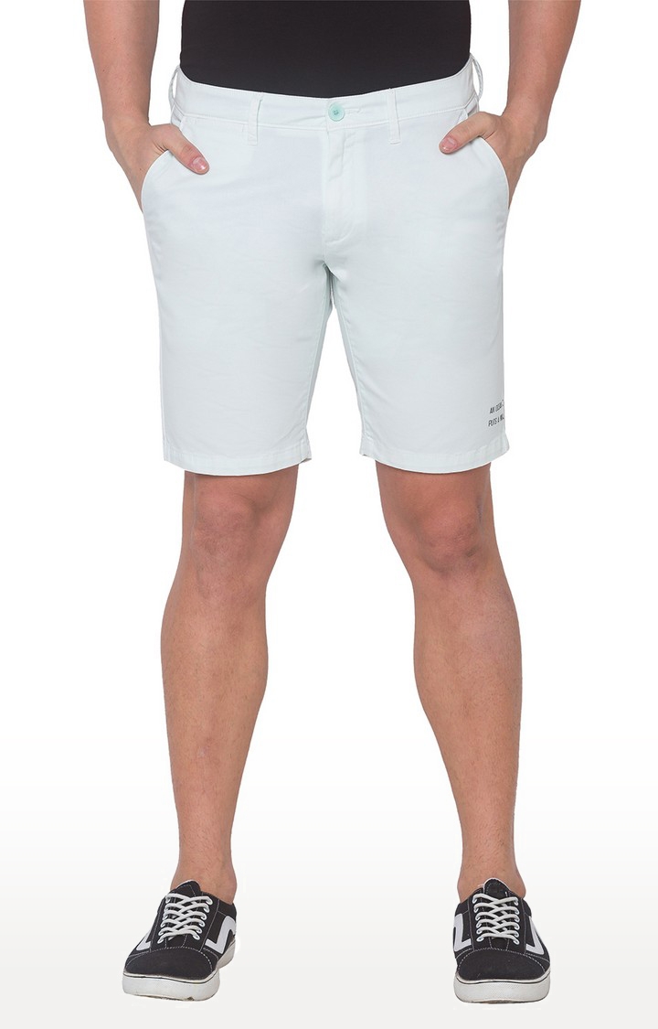 spykar | Men's Blue Cotton Solid Shorts 0