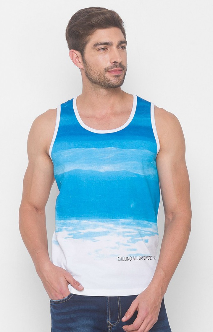 Spykar White Cotton Sando (Slim)
