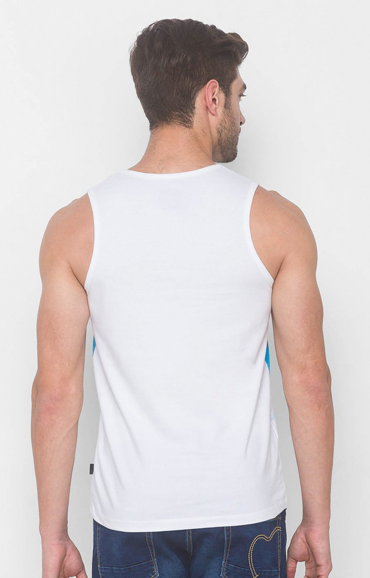 Spykar White Cotton Sando (Slim)