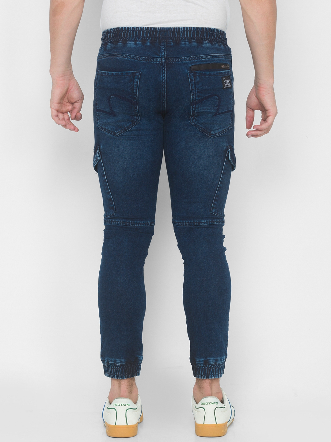 Spykar | Men's Blue Cotton Solid Joggers Jeans 3