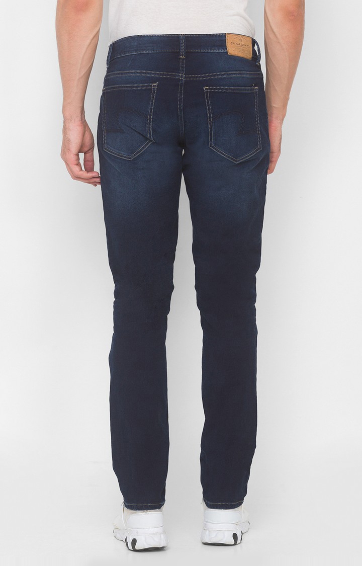 spykar | Men's Blue Cotton Solid Regular Jeans 3