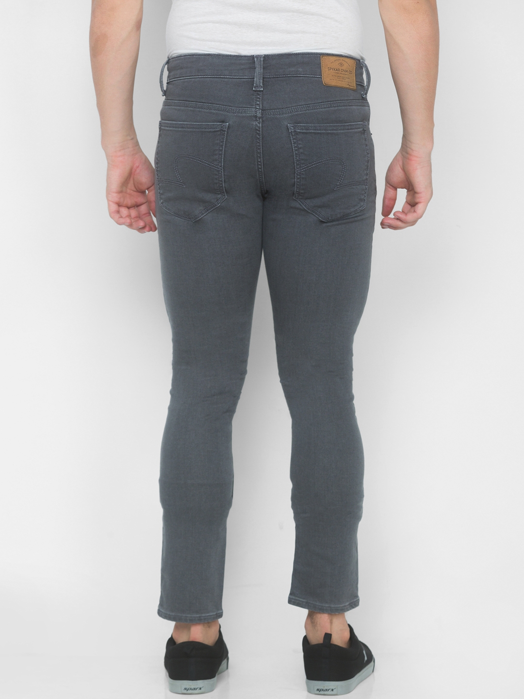 spykar | Men's Grey Cotton Solid Slim Jeans 2