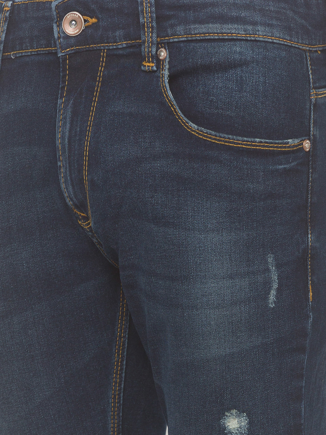 Men's Grey Cotton Solid Slim Jeans