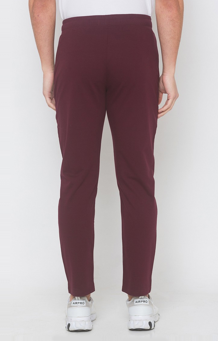 spykar | Men's Red Cotton Blend Solid Trackpants 3