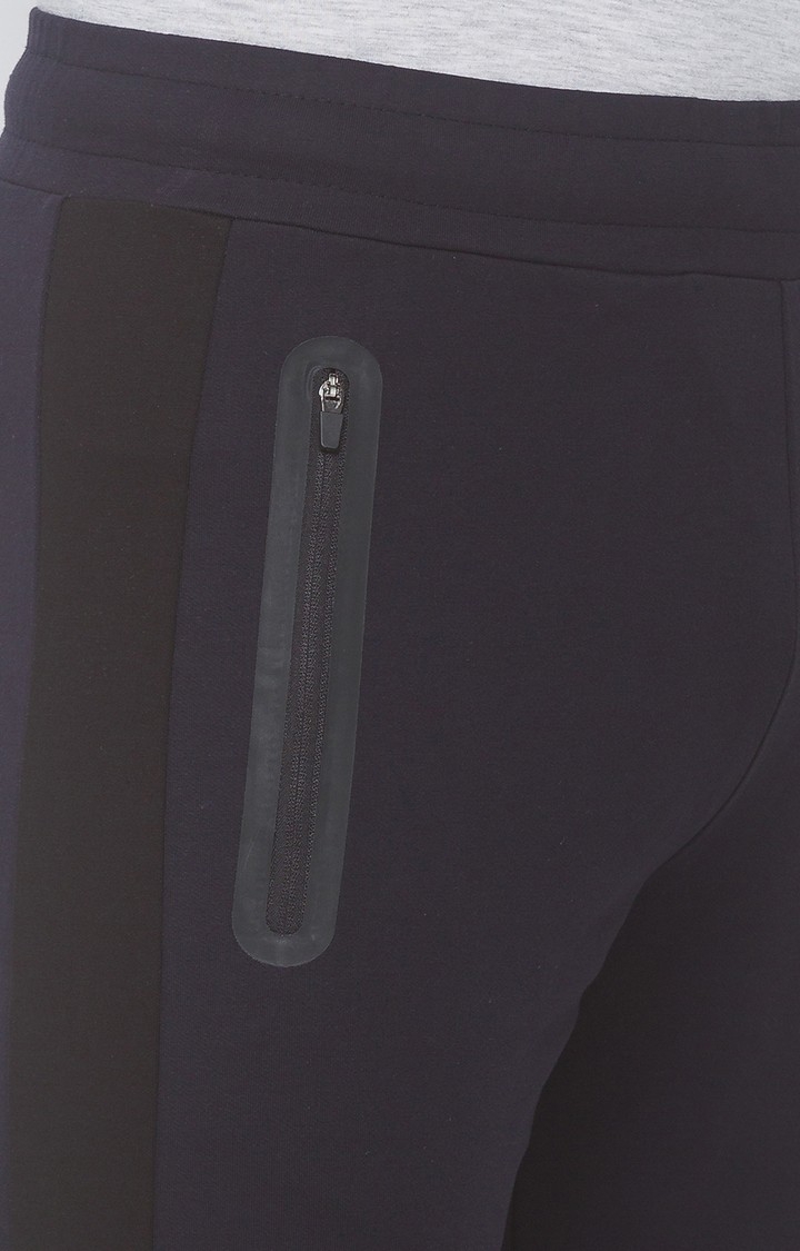 spykar | Men's Blue Cotton Blend Solid Trackpants 5