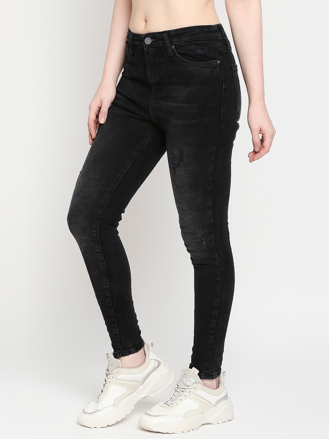 spykar | Women's Black Lycra Solid Jeans 1