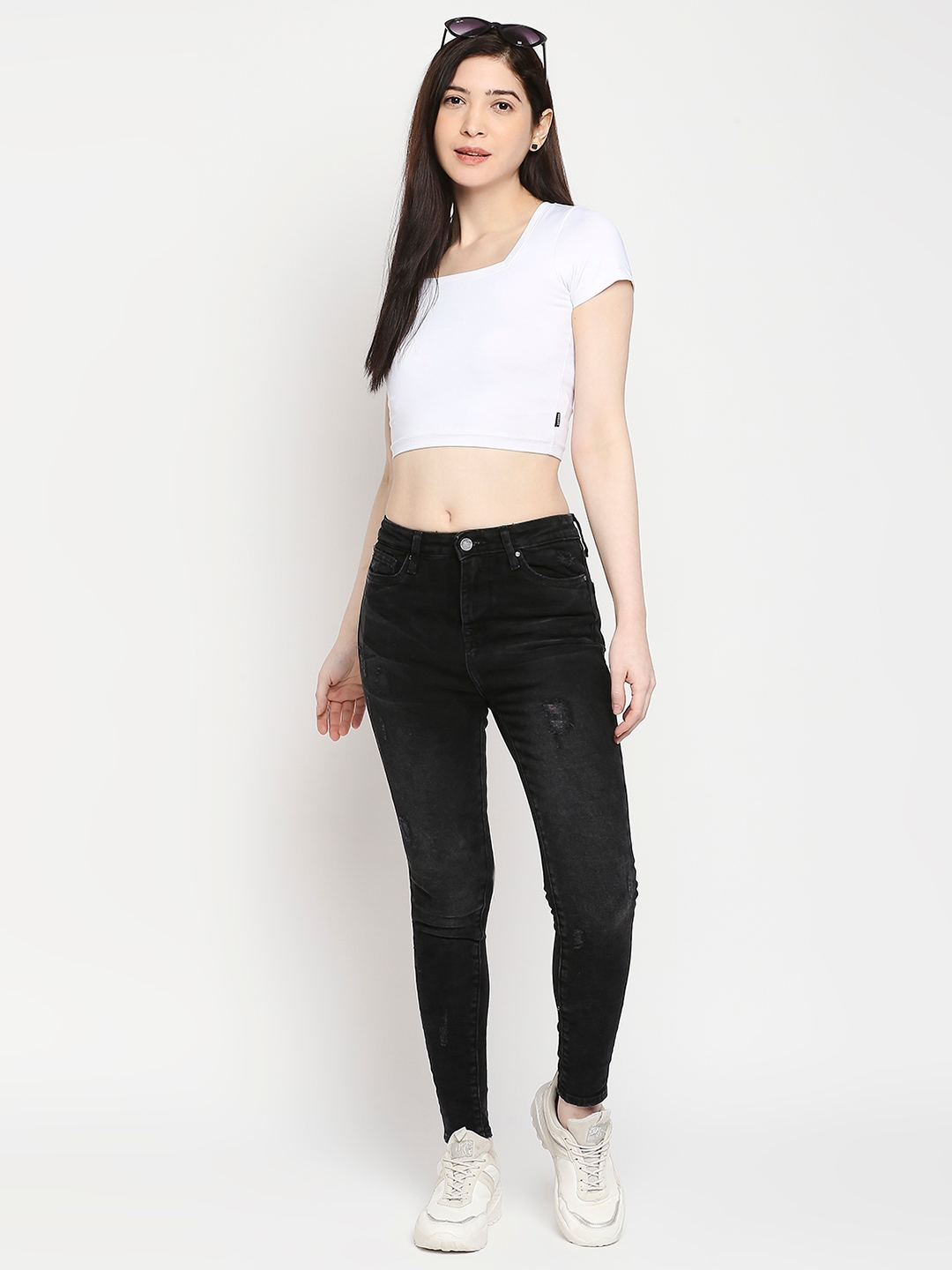 spykar | Women's Black Lycra Solid Jeans 5