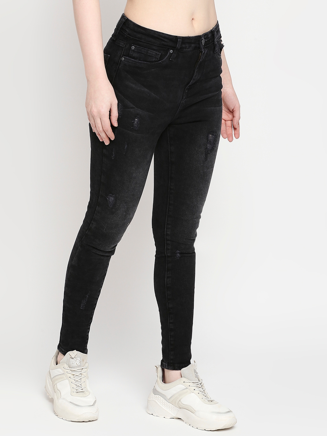spykar | Women's Black Lycra Solid Jeans 2