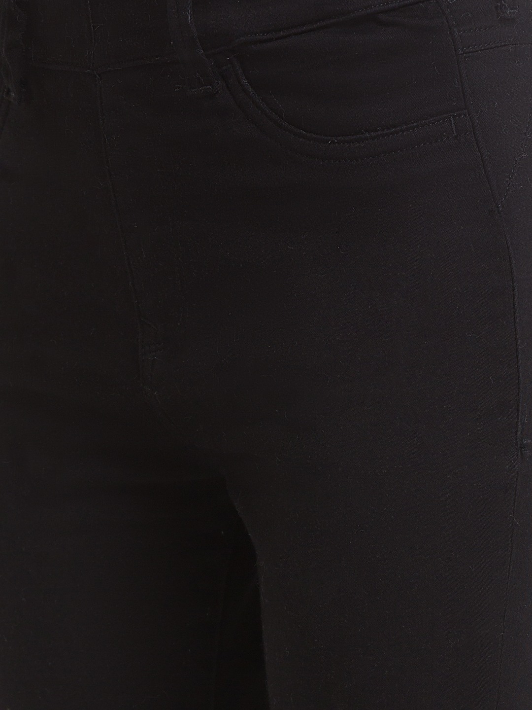 Women's Black Lycra Solid Slim Jeans