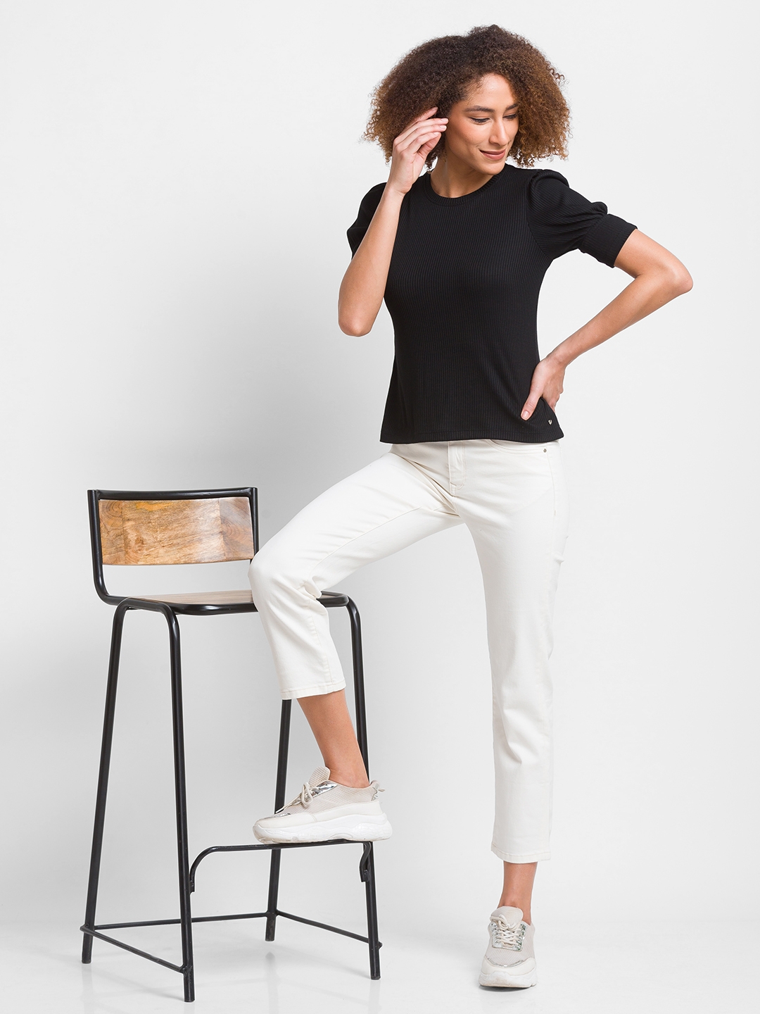 spykar | Women's White Lycra Solid Slim Jeans 5