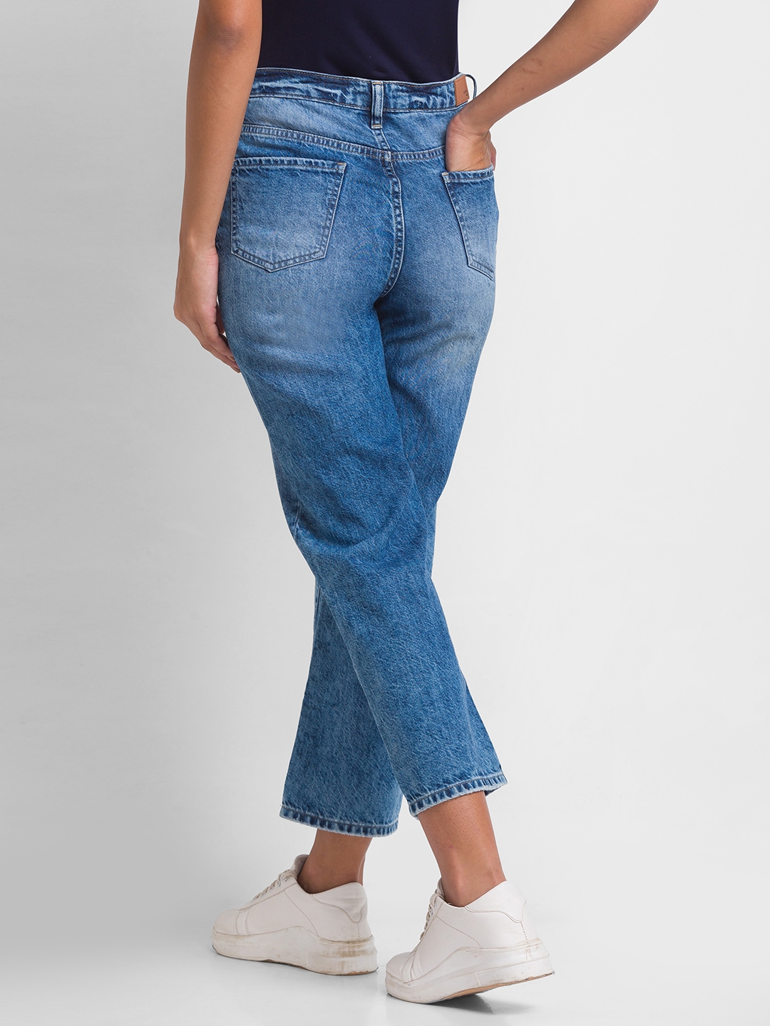 spykar | Women's Blue Cotton Solid Straight Jeans 2