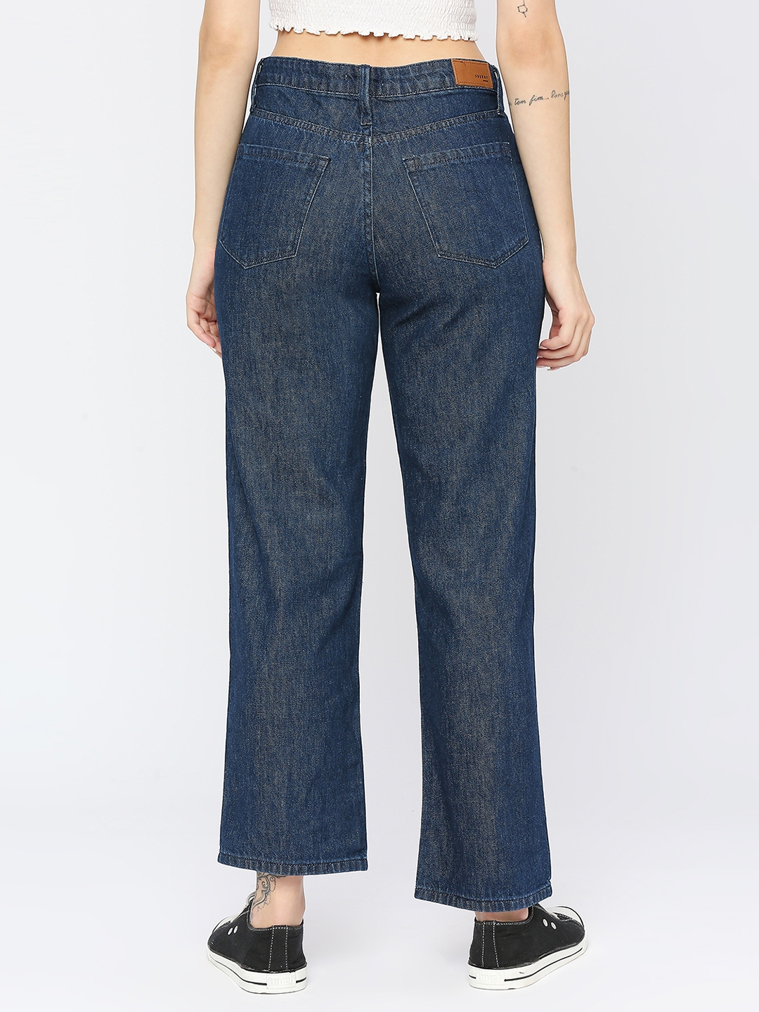 spykar | Spykar Women Dark Blue Cotton Straight Fit - Clean Look High Rise Jeans-(Bella) 3