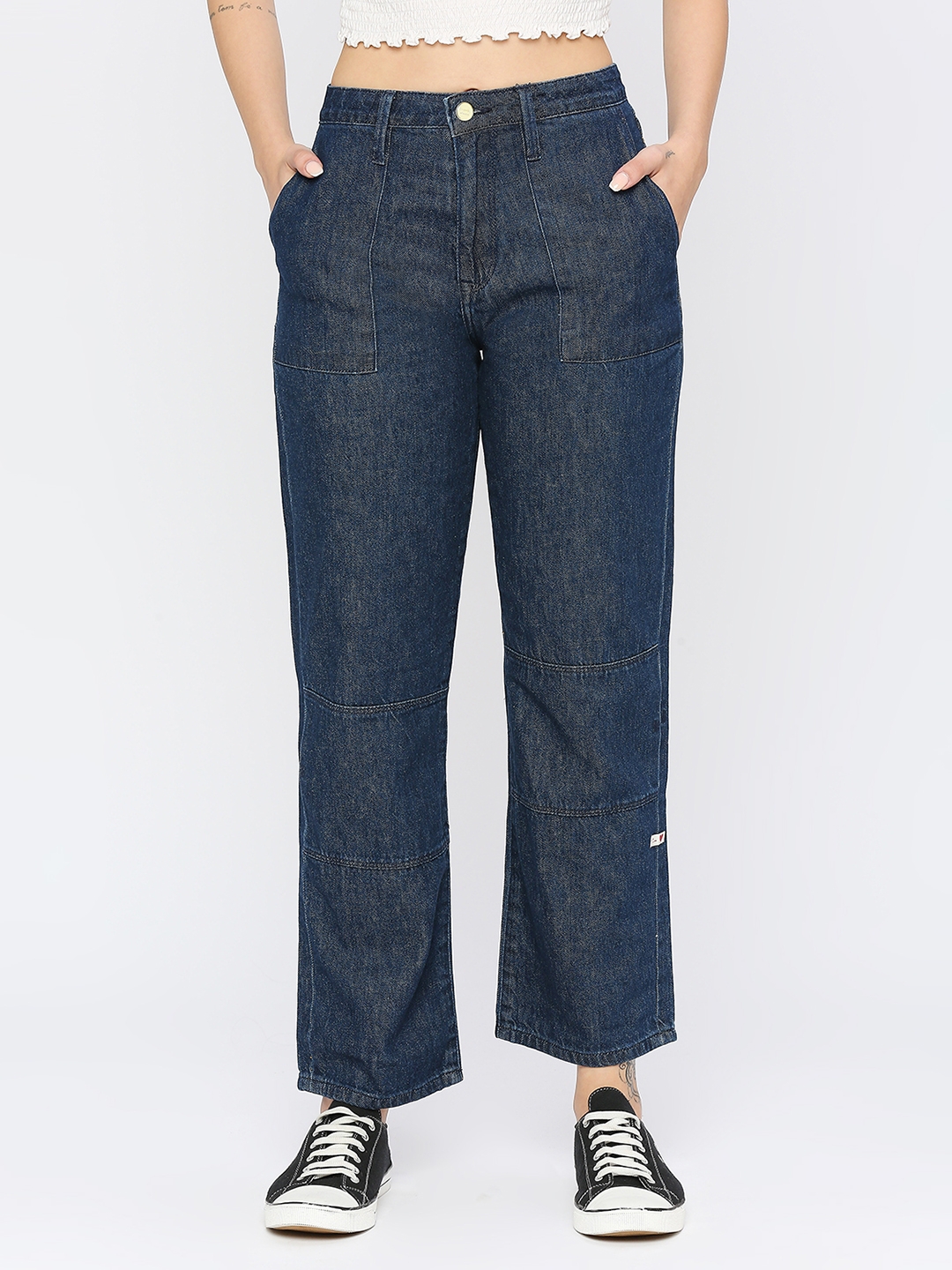 spykar | Spykar Women Dark Blue Cotton Straight Fit - Clean Look High Rise Jeans-(Bella) 0