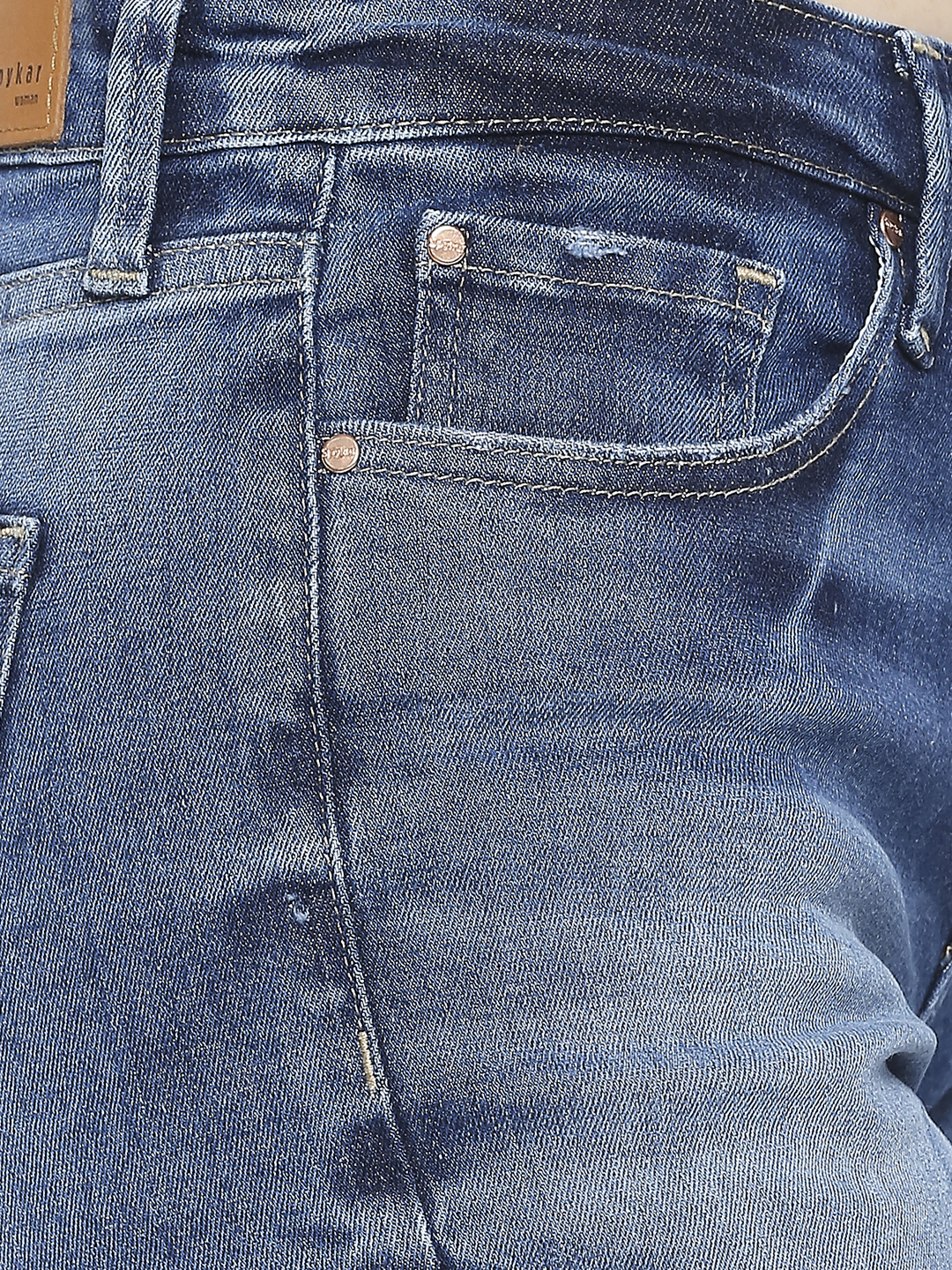 Women's Blue Cotton Solid Shorts
