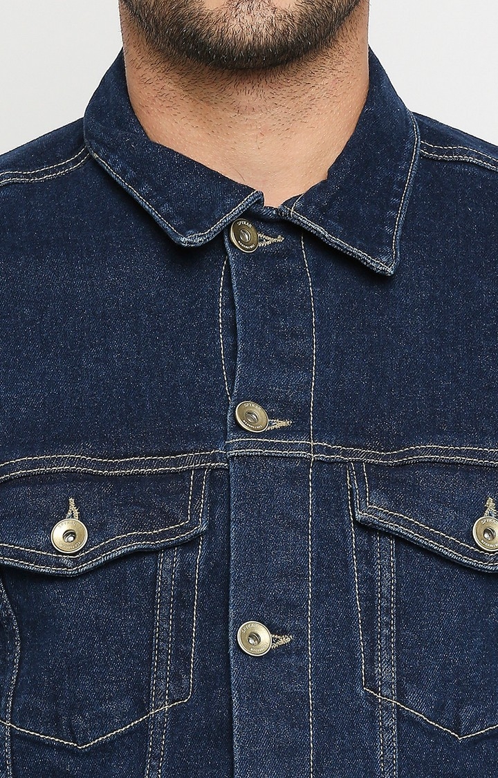 spykar | Spykar Blue Cotton Slim Fit Denim Jacket 6