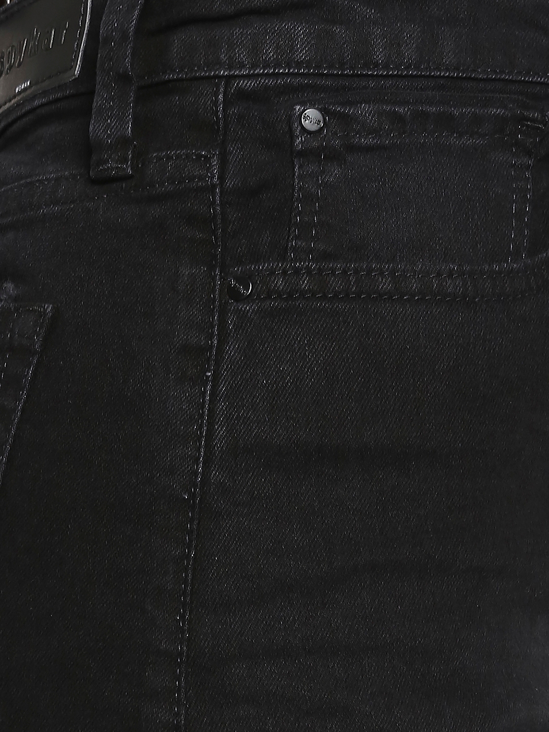 spykar | Women's Black Cotton Solid Jeans 4