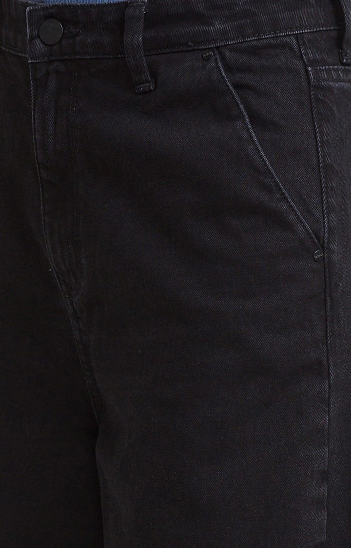 spykar | Women's Black Cotton Solid Slim Jeans 5