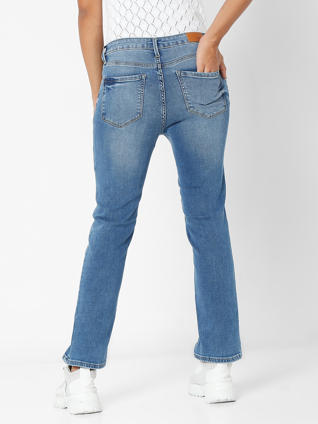 spykar | Women's Blue Cotton Solid Slim Jeans 3