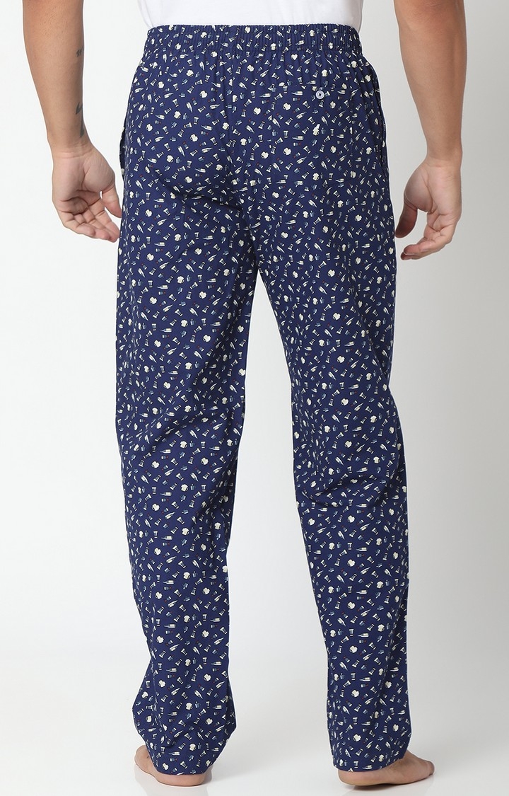 Spykar | Underjeans By Spykar Men Navy Blue Cotton Printed Pyjama 3