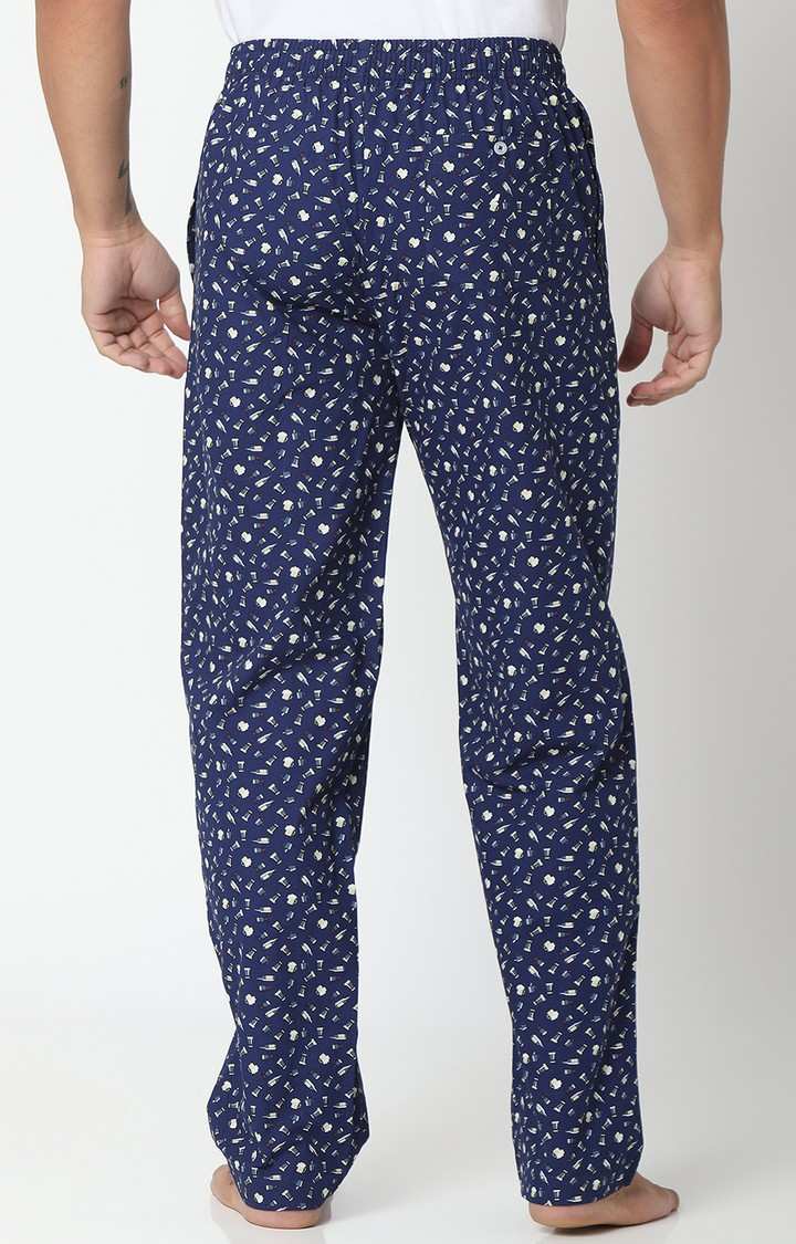 spykar | Underjeans By Spykar Men Navy Blue Cotton Printed Pyjama 3