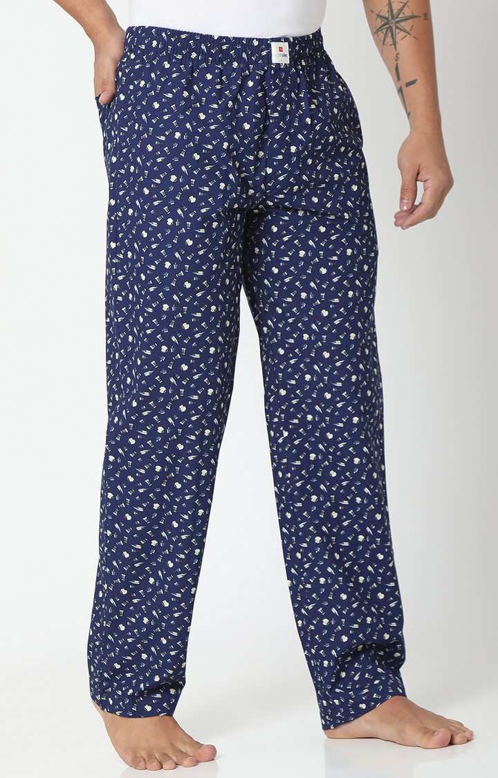 spykar | Underjeans By Spykar Men Navy Blue Cotton Printed Pyjama 2