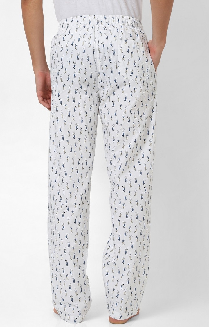 Spykar | Underjeans By Spykar White Cotton Regular Fit Men Pyjamas 2
