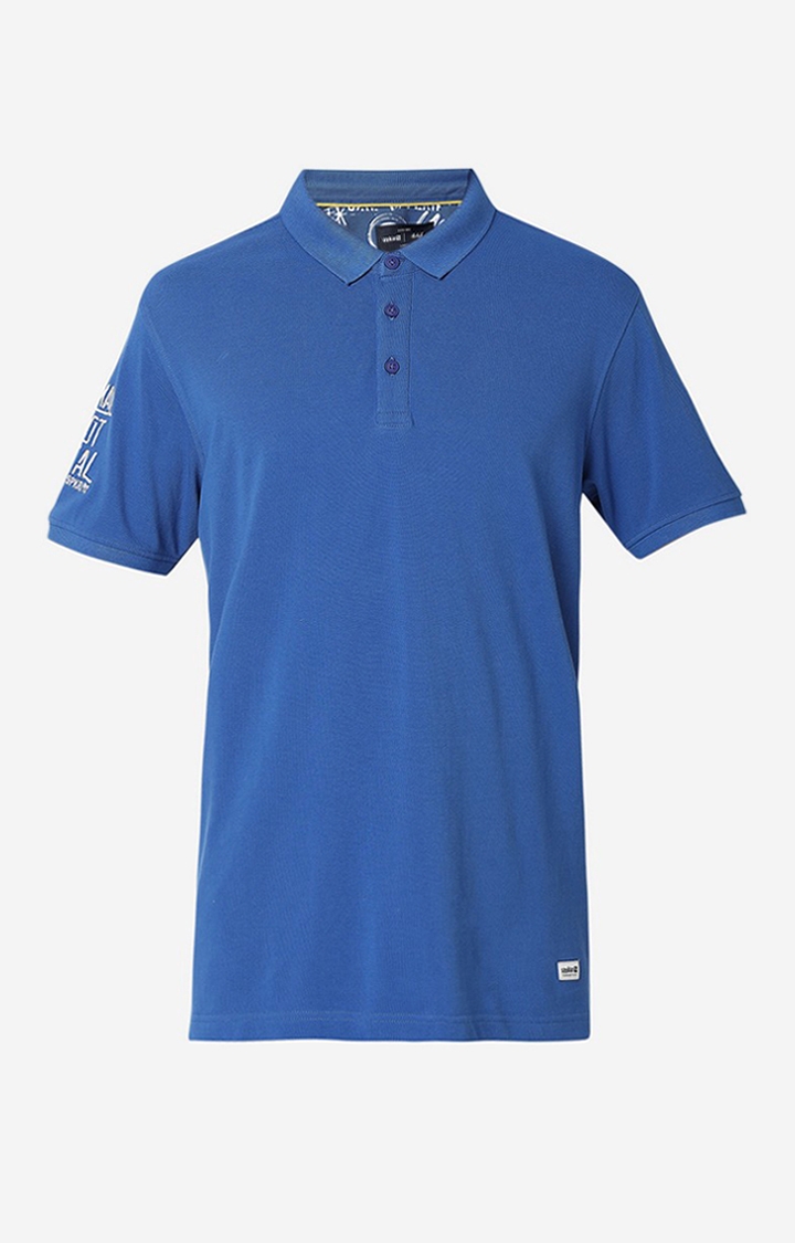 spykar | Men's Blue Cotton Blend  Polos 5