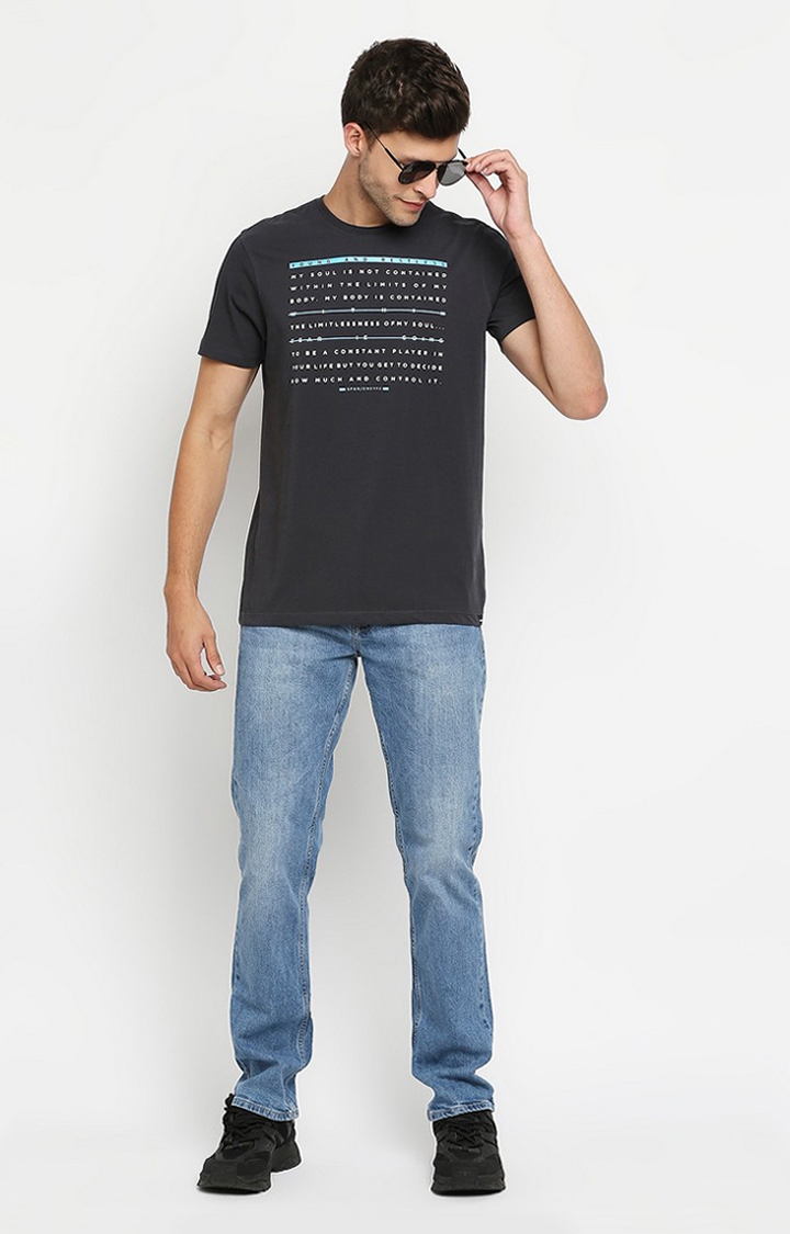 spykar | Spykar Grey Cotton T-Shirts 1