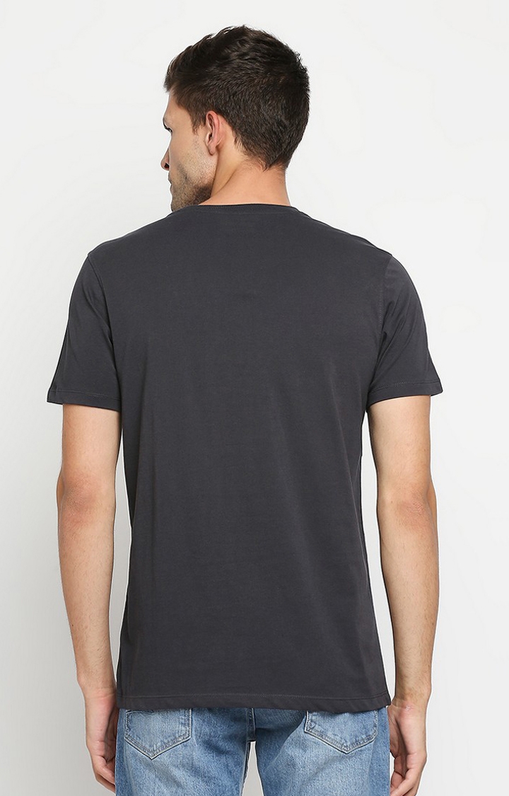 spykar | Spykar Grey Cotton T-Shirts 4
