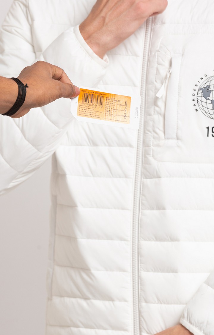Spykar White  Polyester Bomber Jacket For Men