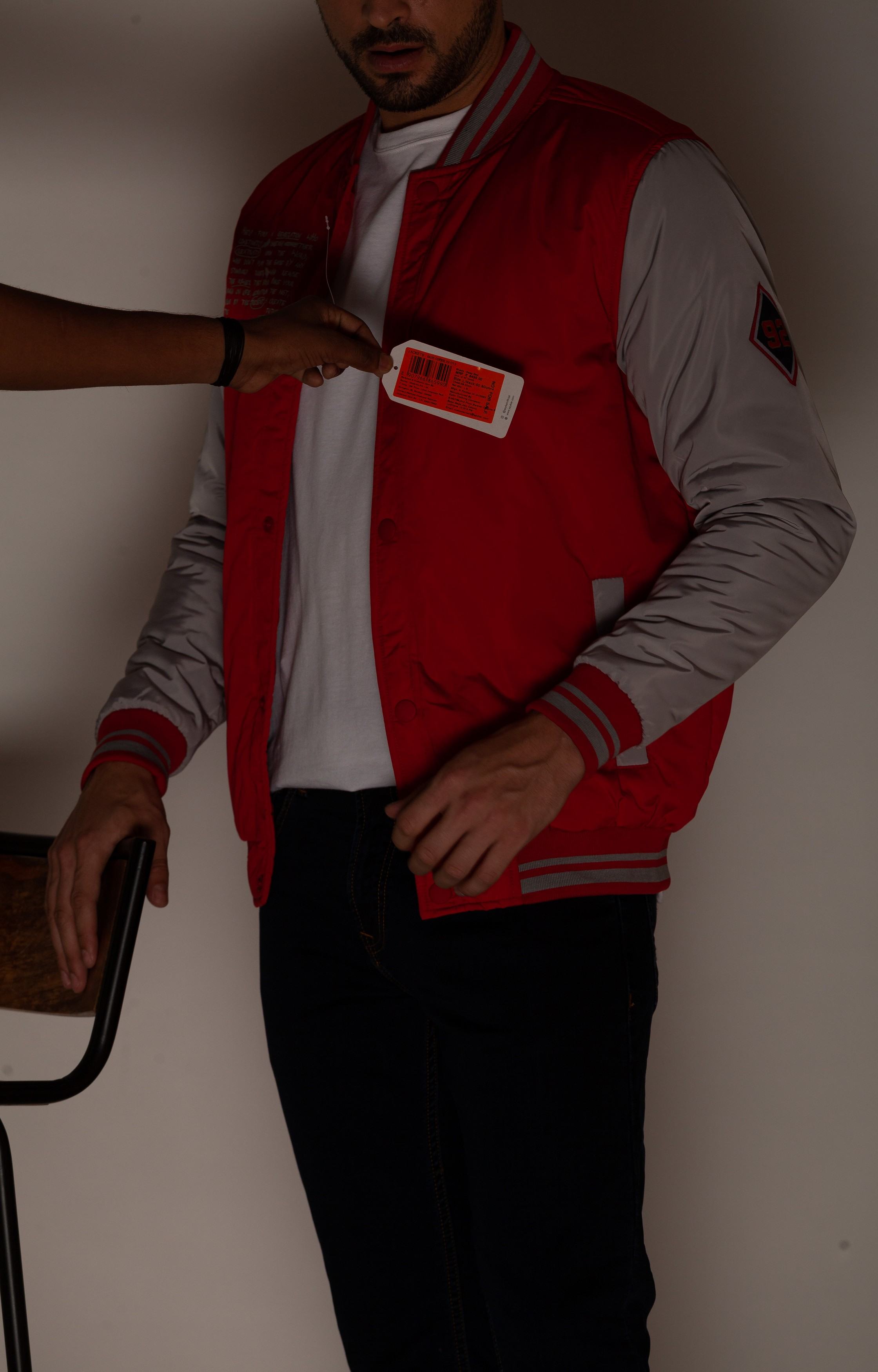 Spykar Deep Red Bomber Jacket For Men