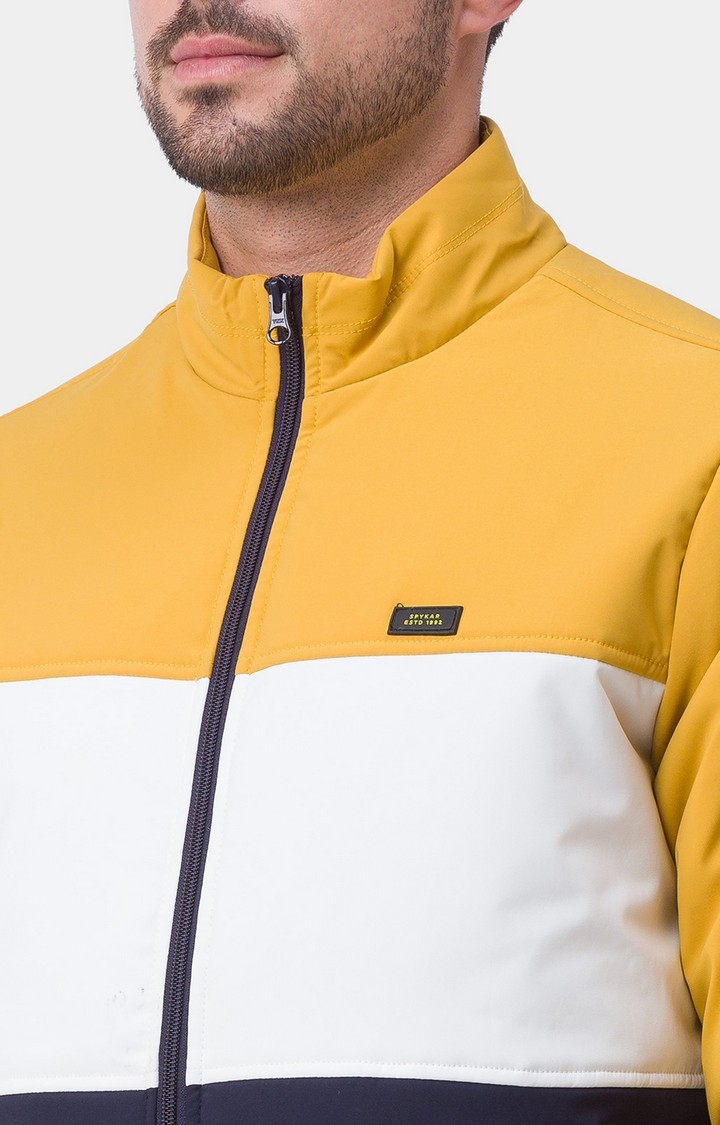 spykar | Spykar  Yellow Polyester Bomber Jacket For Men 5