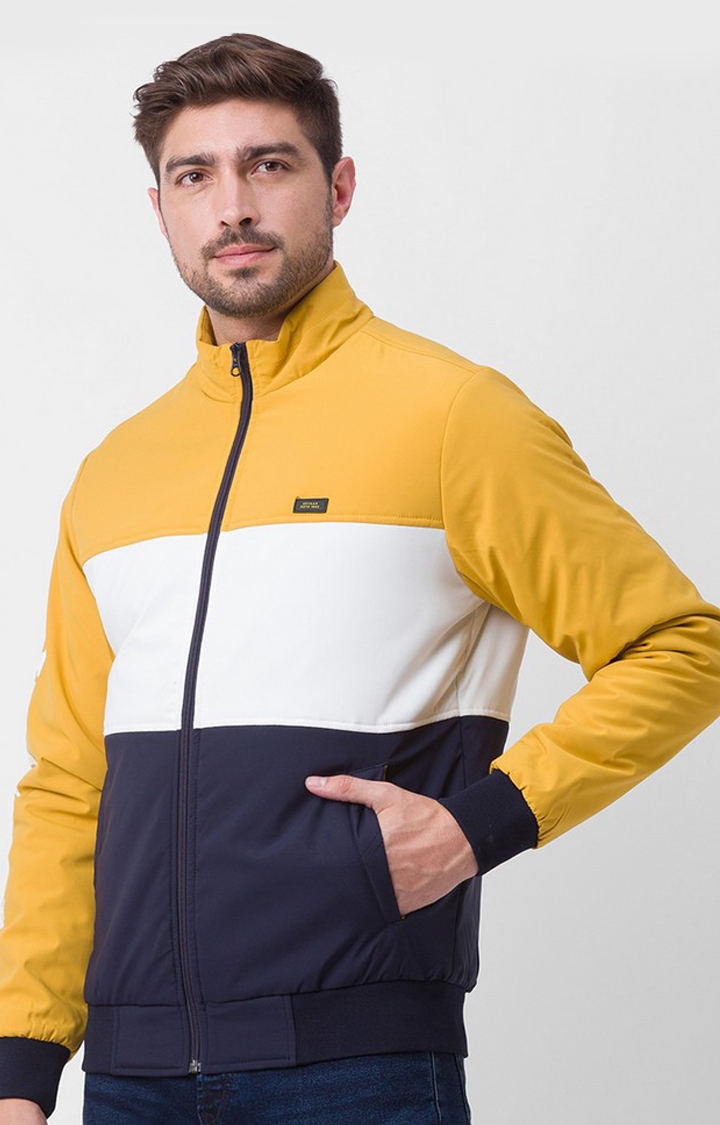 spykar | Spykar  Yellow Polyester Bomber Jacket For Men 3