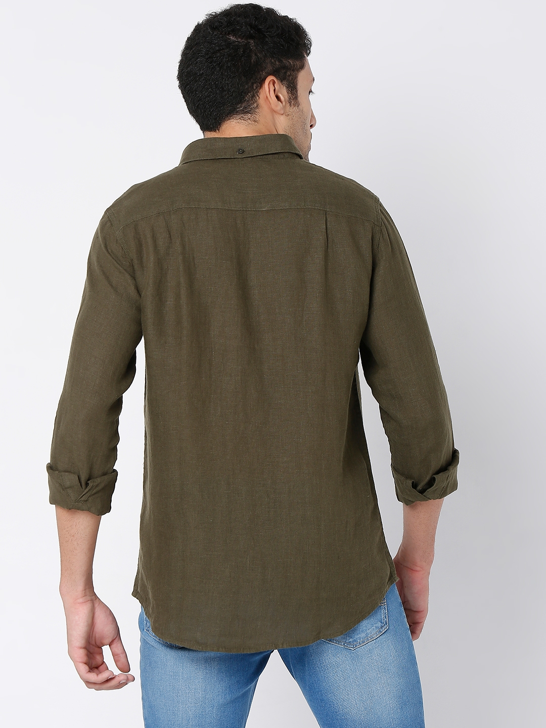 spykar | Men's Green Cotton  Casual Shirts 3