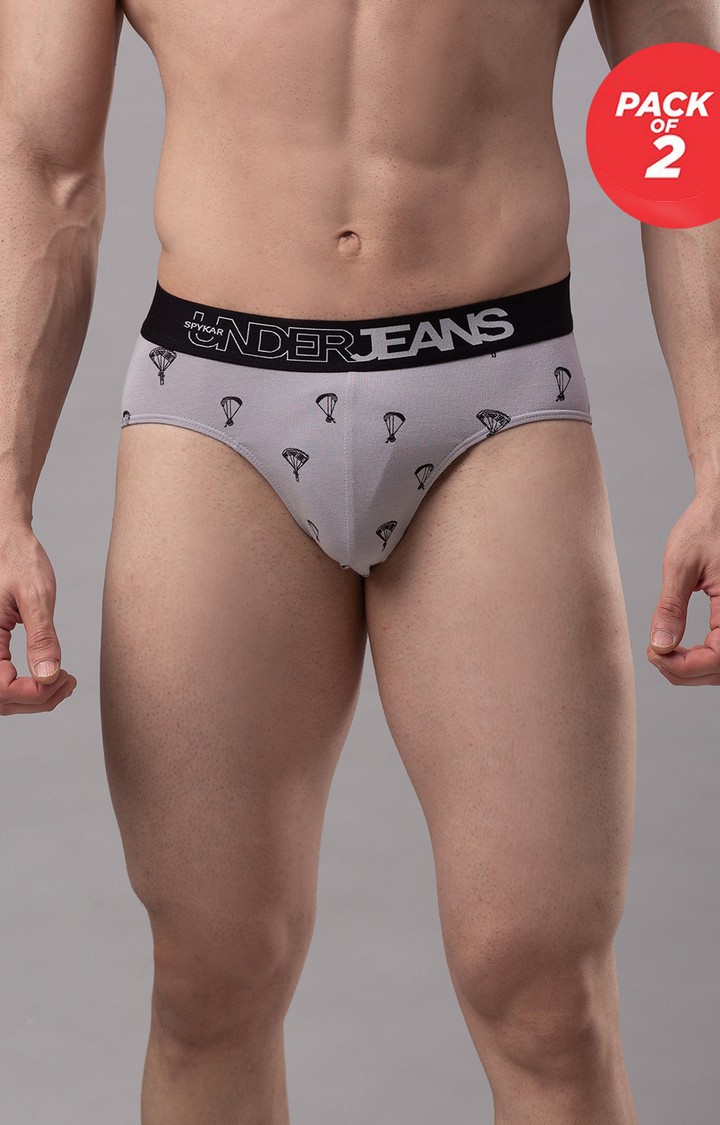 spykar | Underjeans By Spykar Men Cotton Blend Grey Brief  0